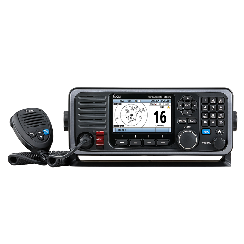 ICOM IC-M605 (sin AIS) Tx 156,025–161,600 MHz Rx 156,050–163,275 MHz CH70 156,525 MHz DSC Clase D Esta radio VHF Rendimiento, flexible, intuitiva Precio +iva