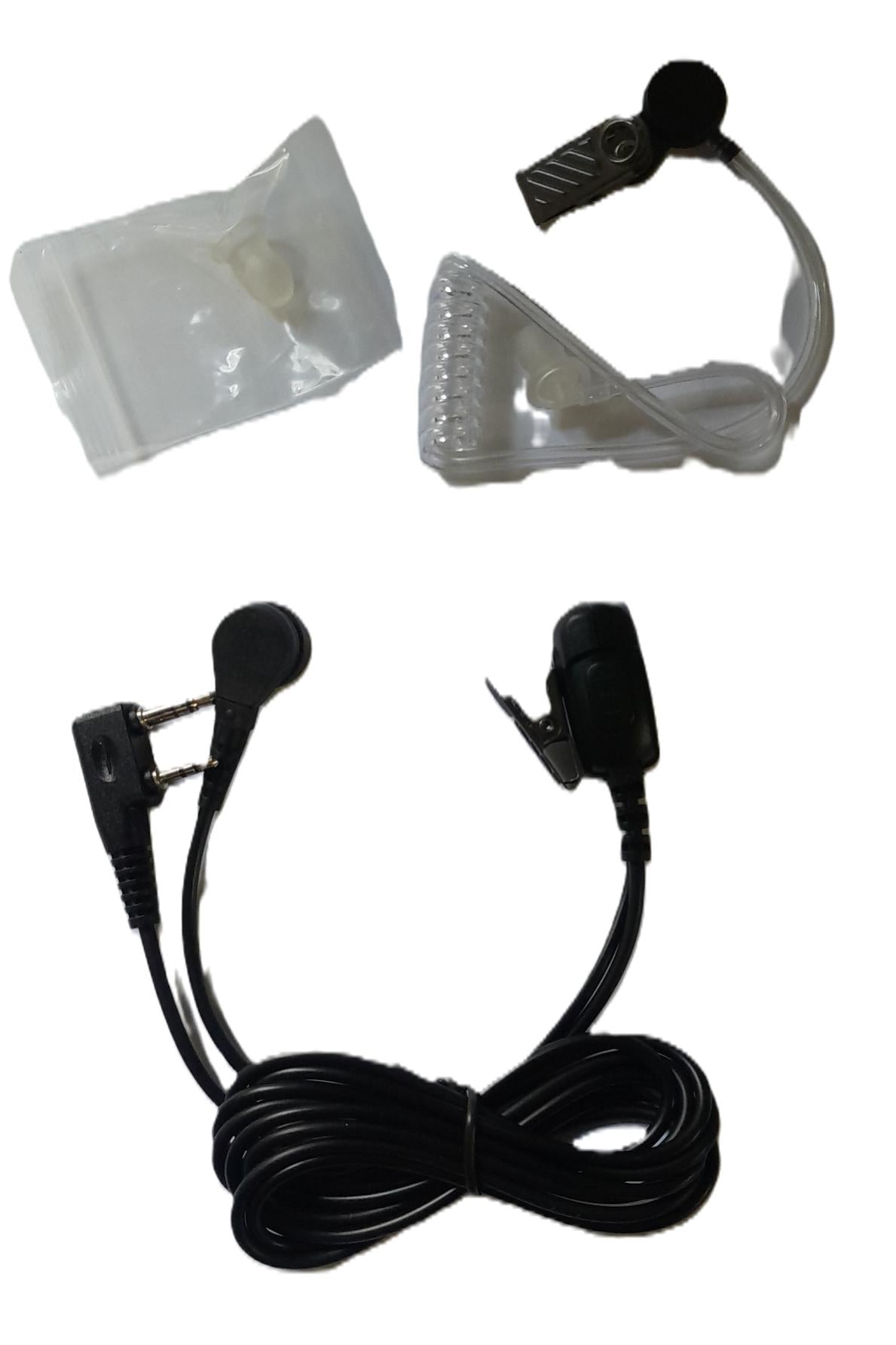 Genérico E1802-K Auricular tubo acústico transparente con ptt solapa para Kenwood Baofeng Wouxun Wings WLN Precio + iva