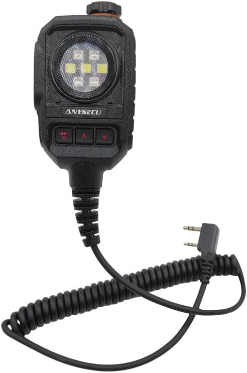 Anysecu MIC-K01 micrófono parlante remoto con luz estroboscópica y alarma de SOS para radios Kenwood Baofeng Inrico Wlan Wings Tesunho Precio + iva