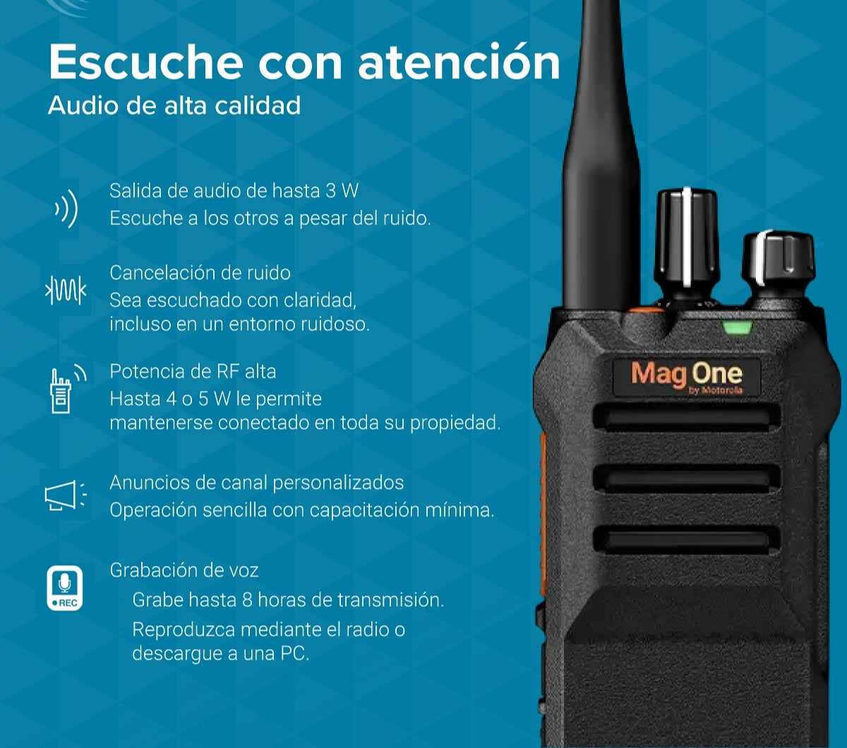 MagOne X10d VHF 136-174 MHz 64CH Digital y Analogico 5W Rádio Portátil Digital DMR Tier II y Analogico Diseñado para el vertiginoso mundo empresarial Precio+iva