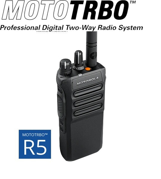 Motorola R5 VHF 136-174 MHz 64CH MOTOTRBO™ 5W Radio portatil Digital DMR Tier II y Analogico NKP sin pantalla Precio + iva