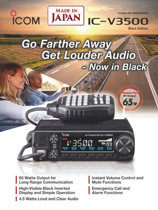 ICOM IC-V3500 VHF 136-174 MHz 207CH 65W Nuevo 144 MHz FM Transceiver Vaya más lejos Obtenga un audio más alto Precio + iva