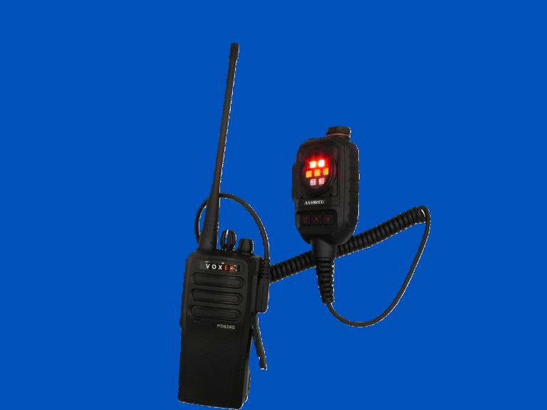 Anysecu MIC-K01 micrófono parlante remoto con luz estroboscópica y alarma de SOS para radios Kenwood Baofeng Inrico Wlan Wings Tesunho Precio + iva