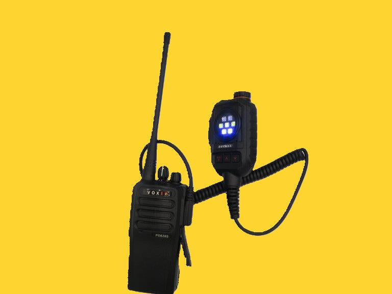 Anysecu MIC-K01 micrófono parlante remoto con luz estroboscópica y alarma de SOS para radios Kenwood Baofeng Inrico Wlan Wings Tesunho Precio + iva