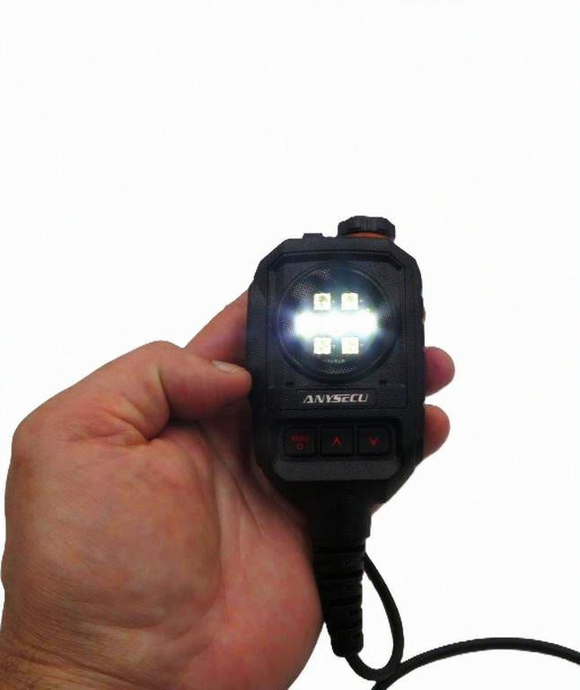 Anysecu MIC-K01 micrófono parlante remoto con luz estroboscópica y alarma de SOS para radios Kenwood Baofeng Inrico Wlan Wings Tesunho Precio + iva