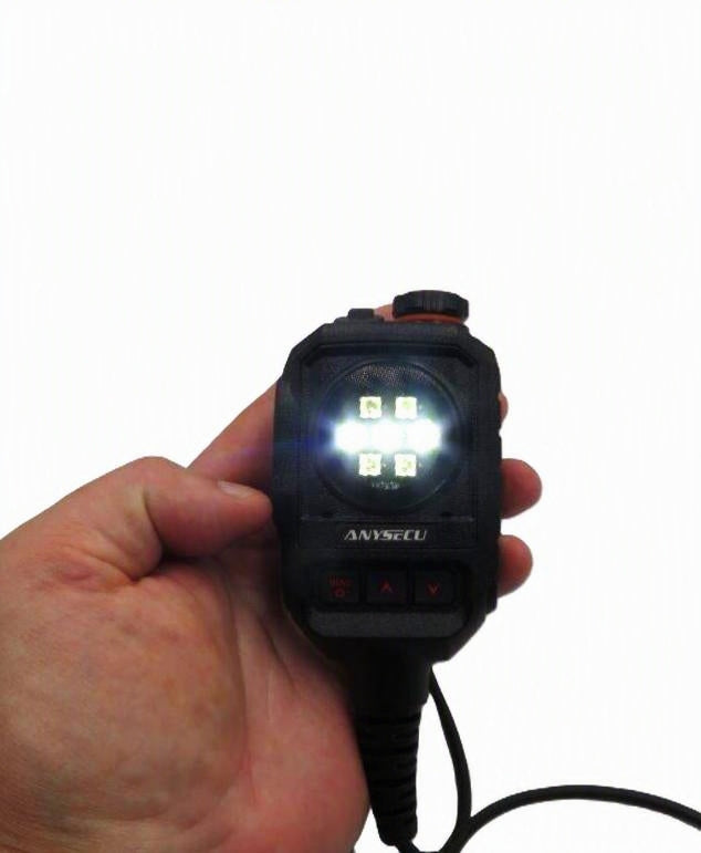 Anysecu MIC-K01 micrófono parlante remoto con luz estroboscópica y alarma de SOS para radios Kenwood Baofeng Inrico Wlan Wings Tesunho Precio + iva