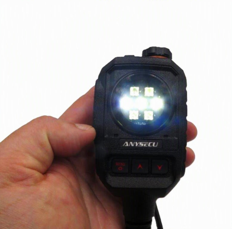 Anysecu MIC-K01 micrófono parlante remoto con luz estroboscópica y alarma de SOS para radios Kenwood Baofeng Inrico Wlan Wings Tesunho Precio + iva