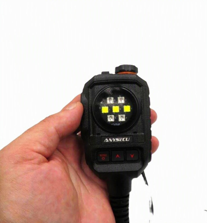 Anysecu MIC-K01 micrófono parlante remoto con luz estroboscópica y alarma de SOS para radios Kenwood Baofeng Inrico Wlan Wings Tesunho Precio + iva