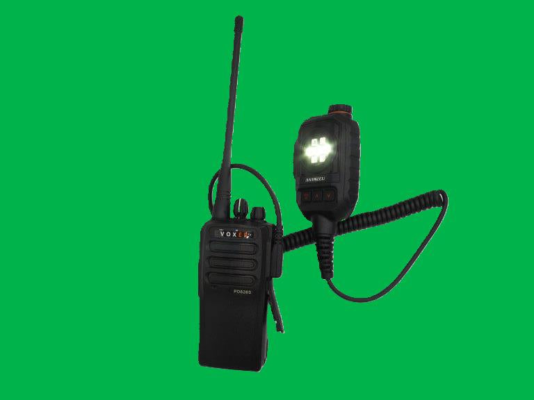 Anysecu MIC-K01 micrófono parlante remoto con luz estroboscópica y alarma de SOS para radios Kenwood Baofeng Inrico Wlan Wings Tesunho Precio + iva