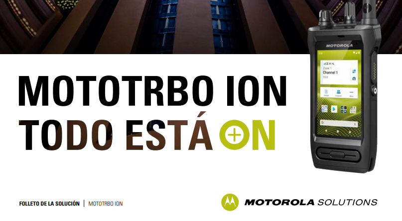 Motorola ION MOTOTRBO™ UHF 400-527MHz 1000CH Digital y analogico 4W Poc Radio PoC con cámara Todo está ON (A pedido por importación 10-12 semanas) Precio + iva
