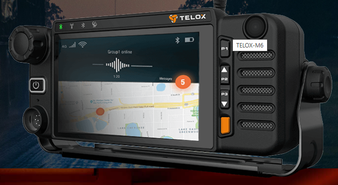 Telox M6G Radio Móvil Base PoC PTT Sobre Celular 64GB 4G Wifi GPS 5W 442gr Android Q BT4.0 Precio + iva