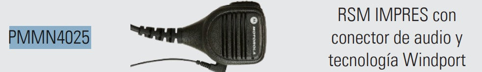 Motorola PMMN4025 Micrófono parlante remoto IMPRES™ IP54 con conector de audio de 3,5 mm FM / UL para DGP 4100/6100/5000/5000e/8000/8000e Precio + iva