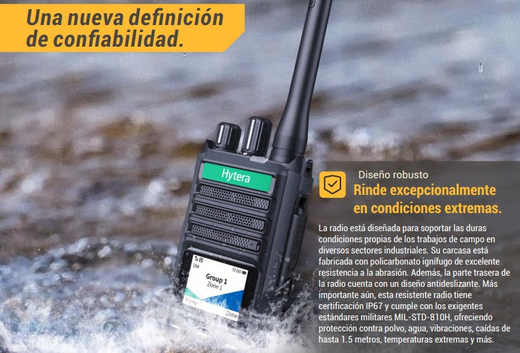 Hytera HP506 UL913 VHF 136-174 MHz 256CH Digital DMR y Analogico 5W Intrinsicamente Seguro 5W Radio Digital y Analogico, parlante antimagnetico, con cancelación de ruido IP67 Precio + iva