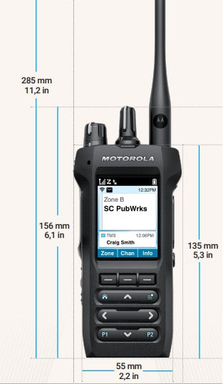 Motorola APX N30 Radio portátil de dos vías APX N30 P25 800 MHz de banda única, Batería 2850 mAh, OTAP, Wifi, Bluetooth Precio + iva