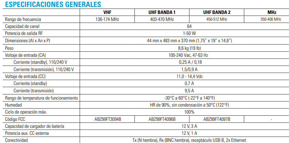 Motorola SLR 5100 MOTOTRBO™ VHF 136-174 64CH Digital y analogico 50W Repetidor de alto rendimiento y confiable Precio + iva