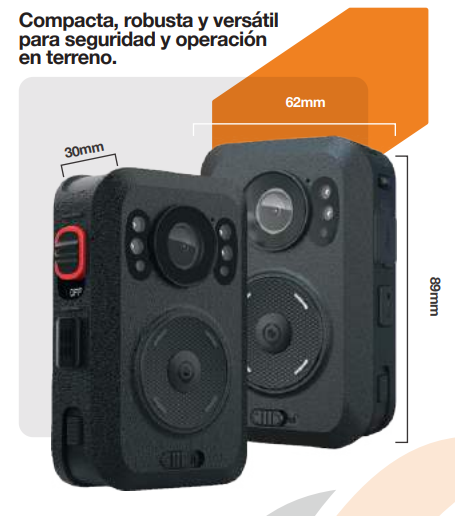 Telox T3 Bodycam 64GB BT5.0 GPS Wifi 140° 156gr Pre/Post grabado vídeo Codificación vídeos H.256 (Eficiencia de almacenamiento) Cumple ley 21659 Seguridad Privada Precio +iva