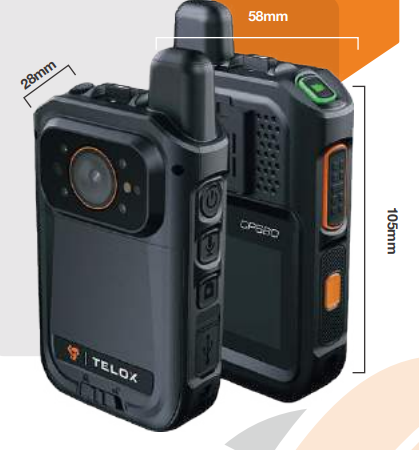 Telox CP680 Bodycam y Radio PoC 64GB 5G 4G Wifi Android 12 IP68 GPS Compresión H.265 Encriptación AES256 180gr Pre/Post grabación NFC BT5.0 USB C Precio + iva
