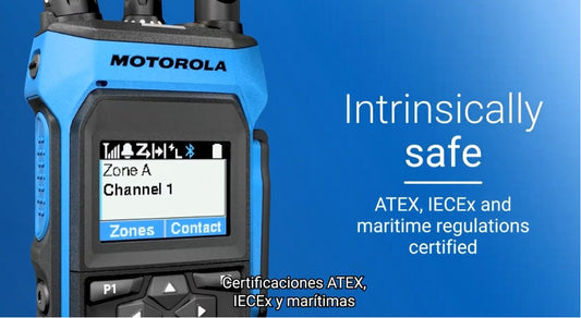 Motorola R7EX FKP UHF 403-470MHz 64CH MOTOTRBO y Analógico ATEX 1W Radio portátil intrínsecamente seguro con pantalla Precio + iva