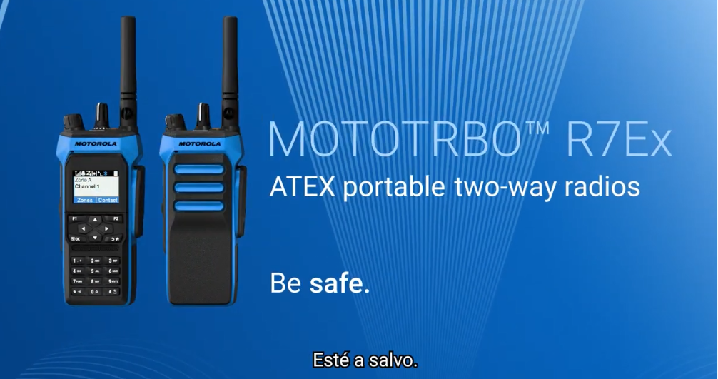 Motorola R7EX FKP UHF 403-470MHz 64CH MOTOTRBO y Analógico ATEX 1W Radio portátil intrínsecamente seguro con pantalla Precio + iva