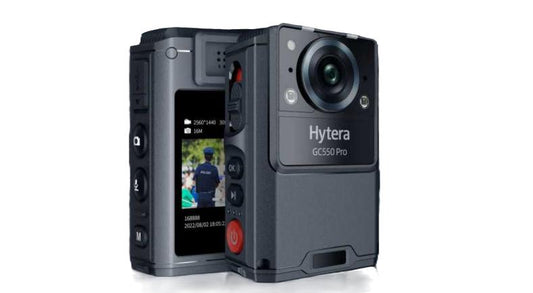 Hytera GC550PRO Bodycam profesional para personal de seguridad con 128GB IP67 Batería no removible de 2.100 mAh Campo de visión 118° Pantalla de 2" Precio + iva