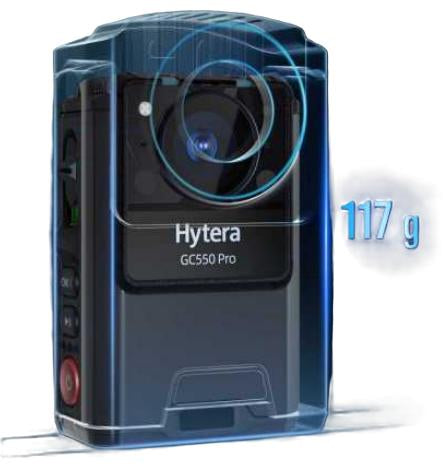 Hytera GC550PRO Bodycam profesional para personal de seguridad con 128GB IP67 Batería no removible de 2.100 mAh Campo de visión 118° Pantalla de 2" Precio + iva
