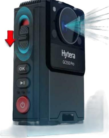 Hytera GC550PRO Bodycam profesional para personal de seguridad con 128GB IP67 Batería no removible de 2.100 mAh Campo de visión 118° Pantalla de 2" Precio + iva