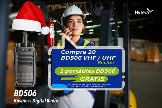 (Compra 20 y lleva 22) Hytera BD506 VHF 136-174 MHz 48 CH Digital DMR y Analogico 5W Radio sin pantalla con cancelación de ruido Precio + iva