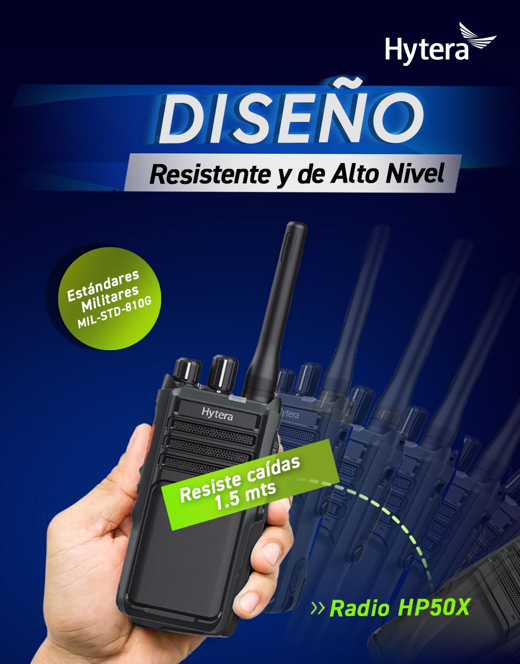 Hytera HP506 UHF1 400-470 MHz 256 CH DMR y Analogico 5W Radio Digital Portátil Profesional Bluetooth Sin pantalla Precio +iva