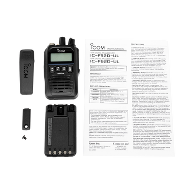 ICOM IC-F52D UL VHF 136-174 MHz 512 canales Digital IDAS™ Intrinsically safe 5W Radio Approved UL Classifications Intrinsically safe (Importación 6-8 semanas) Precio + iva