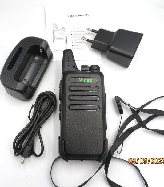 Wings WGC1 UHF 400-490 Mhz 16CH Analogico 3W Radio práctico, ergonómico y cómodo Precio +iva