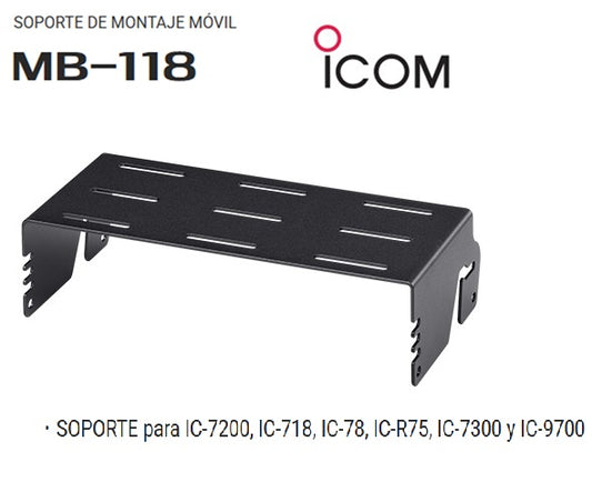 ICOM MB-118 Soporte montaje móvil para IC-7200, IC-718, IC-78, IC-R75, IC-7300 y IC-9700 Precio + iva