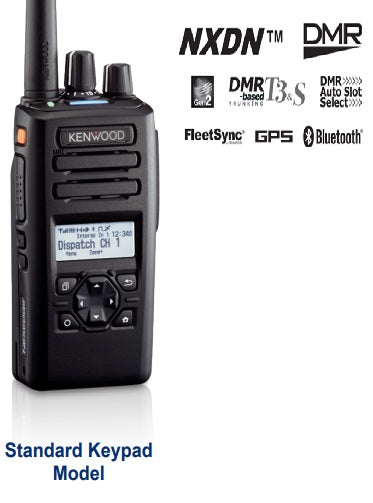 Kenwood NX-3320K2 UHF 400-520MHz 260CH Digital DMR o NXDN Radio portátil digital y análoga con pantalla y teclado Standard ,GPS, Bluetooth, IP67