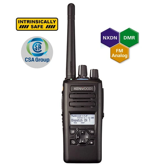 Kenwood NX-3320-ISCK2 UHF 400-520MHz 260CH Intrínseco Digital DMR o NXDN 5W Radio portátil con pantalla y teclado standard, GPS, Bluetooth, IP67 (A pedido por importación) Precio + iva