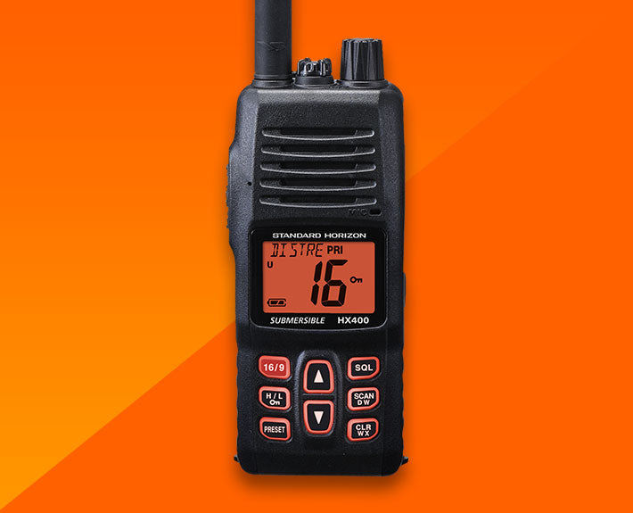 Standard Horizon HX-400IS, VHF, 5W/1W, 40CH LMR canales programables , FM Intrínsicamente Seguro Radio Portátil Marino Comercial Precio +iva