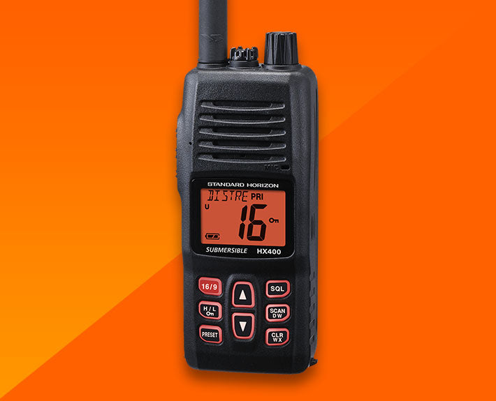Standard Horizon HX-400IS, VHF, 5W/1W, 40CH LMR canales programables , FM Intrínsicamente Seguro Radio Portátil Marino Comercial Precio +iva